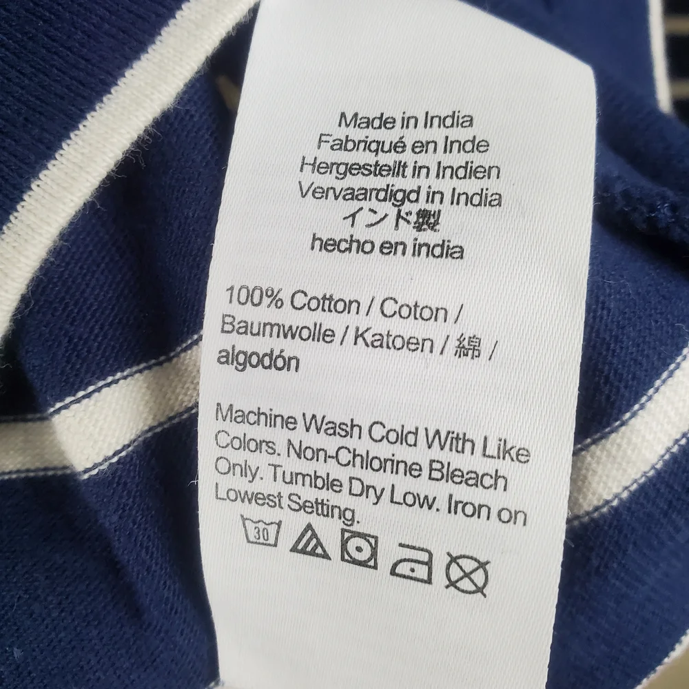 J. Crew Blue Artist Tee Stripped Long Sleeve Shirt Size M - Picture 5 of 5